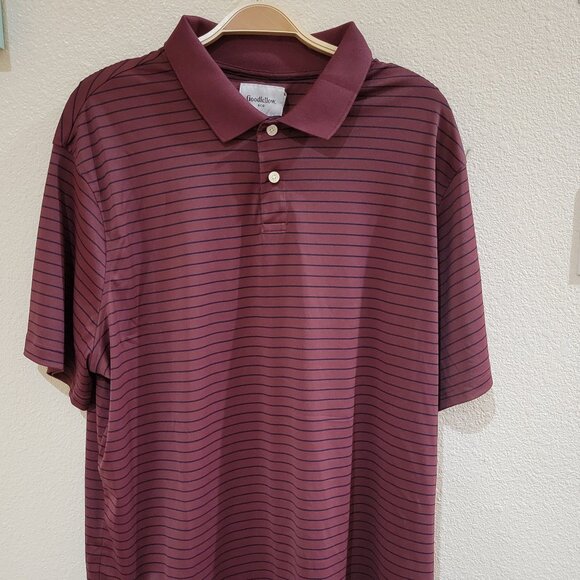 NWT Goodfellow & Co Men's Standard Fit Collared Shirt - Maroon Striped Size XXL - Picture 1 of 6